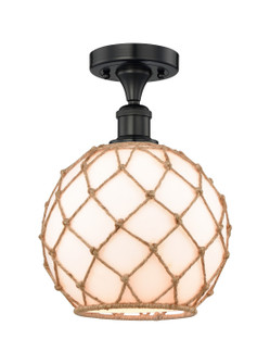 Edison One Light Semi-Flush Mount in Matte Black (405|616-1F-BK-G121-10RB)