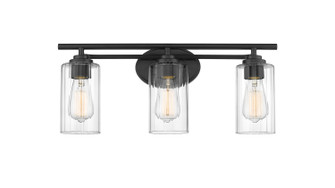 Auralume Three Light Bath Vanity in Matte Black (405|353-3W-BK-CL)