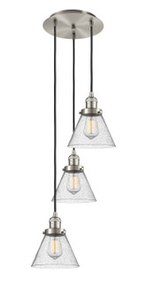 Franklin Restoration Three Light Pendant in Brushed Satin Nickel (405|113F-3P-SN-G44)