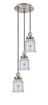 Franklin Restoration Three Light Pendant in Brushed Satin Nickel (405|113F-3P-SN-G184)