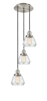 Franklin Restoration Three Light Pendant in Brushed Satin Nickel (405|113F-3P-SN-G172)