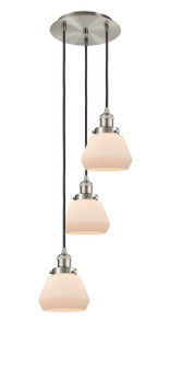 Franklin Restoration Three Light Pendant in Brushed Satin Nickel (405|113F-3P-SN-G171)