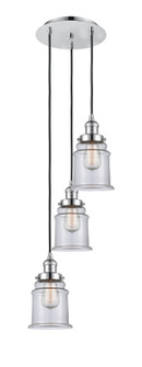 Franklin Restoration Three Light Pendant in Polished Chrome (405|113F-3P-PC-G182)