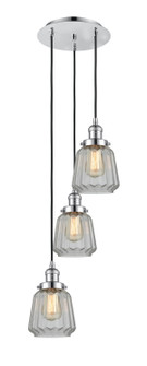 Franklin Restoration Three Light Pendant in Polished Chrome (405|113F-3P-PC-G142)