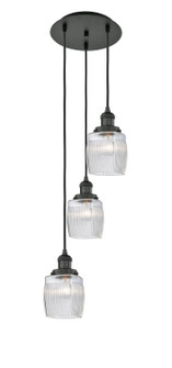 Franklin Restoration Three Light Pendant in Matte Black (405|113F-3P-BK-G302)