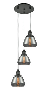 Franklin Restoration Three Light Pendant in Matte Black (405|113F-3P-BK-G173)