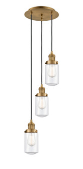 Franklin Restoration Three Light Pendant in Brushed Brass (405|113F-3P-BB-G312)