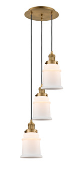 Franklin Restoration Three Light Pendant in Brushed Brass (405|113F-3P-BB-G181)