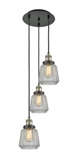 Franklin Restoration Three Light Pendant in Black Antique Brass (405|113F-3P-BAB-G142)