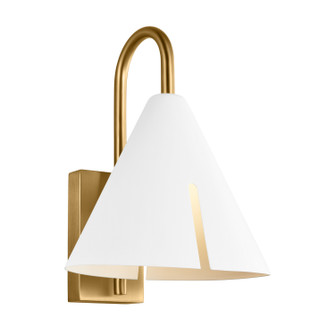 Cambre LED Wall Sconce in Matte White and Burnished Brass (454|KW1131MWTBBS-L1)