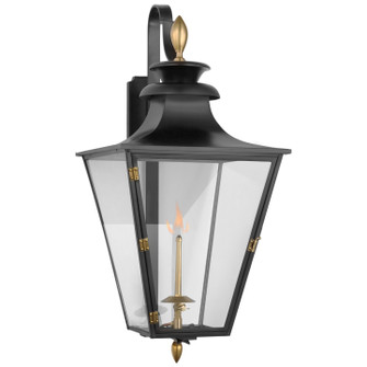 Albermarle Gas Gas Wall Lantern in Matte Black and Brass (268|CHO 2436BLK-CG)