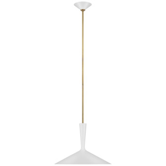 Rosetta LED Pendant in Matte White and Hand-Rubbed Antique Brass (268|ARN 5541WHT/HAB)