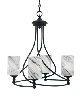 Capri Four Light Chandelier in Matte Black (200|904-MB-3009)