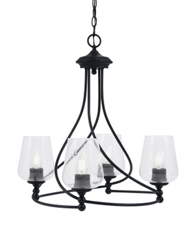 Capri Four Light Chandelier in Matte Black (200|904-MB-210)