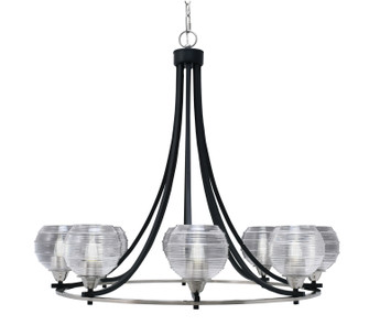 Paramount Eight Light Chandelier in Matte Black & Brushed Nickel (200|3408-MBBN-5110)