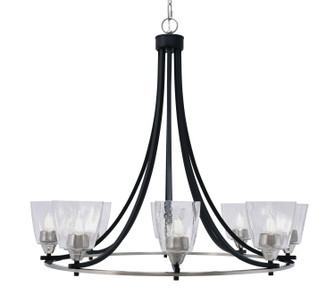 Paramount Eight Light Chandelier in Matte Black & Brushed Nickel (200|3408-MBBN-461)