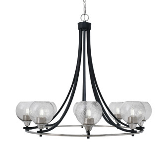 Paramount Eight Light Chandelier in Matte Black & Brushed Nickel (200|3408-MBBN-4102)