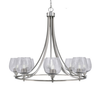Paramount Eight Light Chandelier in Brushed Nickel (200|3408-BN-4812)