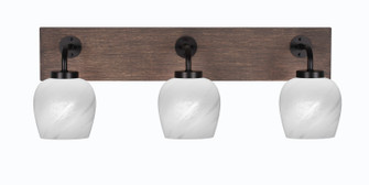 Oxbridge Three Light Bathroom Lighting in Matte Black & Painted Distressed Wood-look (200|1773-MBDW-4811)