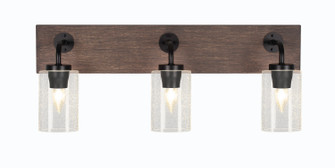 Oxbridge Three Light Bathroom Lighting in Matte Black & Painted Distressed Wood-look (200|1773-MBDW-300)