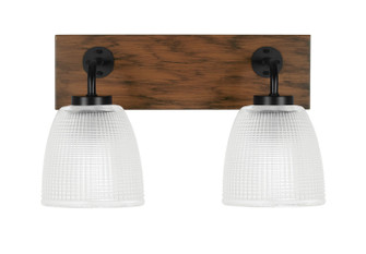 Oxbridge Two Light Bath Bar in Matte Black & Painted Wood-look Metal (200|1772-MBWG-500)