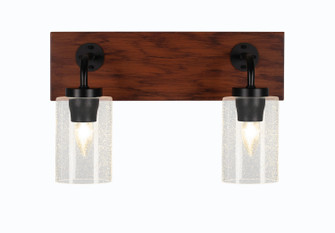 Oxbridge Two Light Bath Bar in Matte Black & Painted Wood-look Metal (200|1772-MBWG-300)