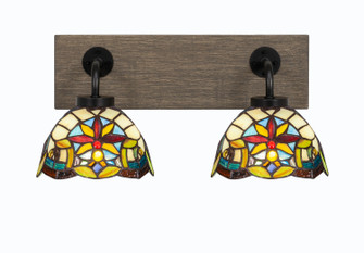 Oxbridge Two Light Bath Bar in Matte Black & Painted Distressed Wood-look Metal (200|1772-MBDW-9365)