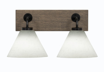 Oxbridge Two Light Bathroom Lighting in Matte Black & Painted Distressed Wood-look (200|1772-MBDW-312)