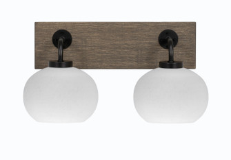 Oxbridge Two Light Bathroom Lighting in Matte Black & Painted Distressed Wood-look (200|1772-MBDW-212)