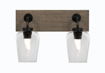 Oxbridge Two Light Bathroom Lighting in Matte Black & Painted Distressed Wood-look (200|1772-MBDW-210)