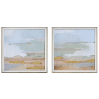 Abstract Coastline Framed Prints, S/2 in Wood Look (52|41468)