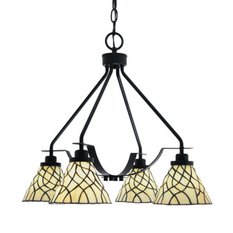 Odyssey Four Light Chandelier in Matte Black (200|2604-MB-9115)