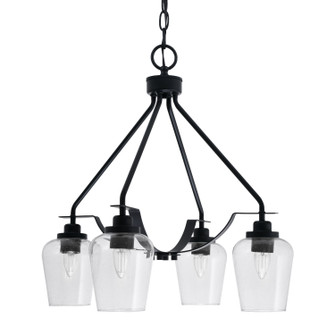 Odyssey Four Light Chandelier in Matte Black (200|2604-MB-210)