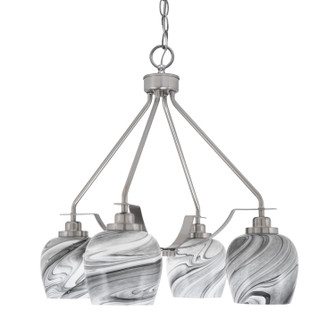 Odyssey Four Light Chandelier in Brushed Nickel (200|2604-BN-4819)