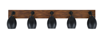 Oxbridge Five Light Bath Bar in Matte Black & Painted Wood-look Metal (200|1775-MBWG-426-MB)