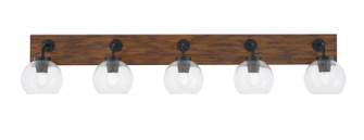 Oxbridge Five Light Bathroom Lighting in Matte Black & Painted Wood-look (200|1775-MBWG-4100)