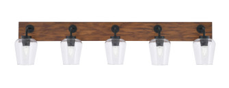 Oxbridge Five Light Bathroom Lighting in Matte Black & Painted Wood-look (200|1775-MBWG-210)