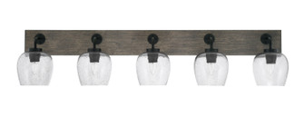 Oxbridge Five Light Bathroom Lighting in Matte Black & Painted Distressed Wood-look (200|1775-MBDW-4812)