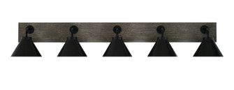 Oxbridge Five Light Bathroom Lighting in Matte Black & Painted Distressed Wood-look (200|1775-MBDW-421-MB)