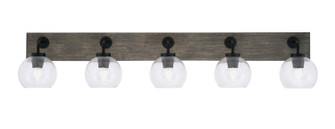 Oxbridge Five Light Bath Bar in Matte Black & Painted Distressed Wood-look Metal (200|1775-MBDW-4100)