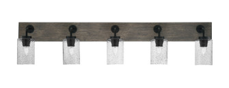 Oxbridge Five Light Bath Bar in Matte Black & Painted Distressed Wood-look Metal (200|1775-MBDW-3002)