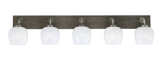 Oxbridge Five Light Bath Bar in Graphite & Painted Distressed Wood-look Metal (200|1775-GPDW-4811)