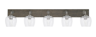 Oxbridge Five Light Bathroom Lighting in Graphite & Painted Distressed Wood-look (200|1775-GPDW-4810)