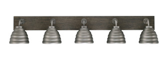 Oxbridge Five Light Bath Bar in Graphite & Painted Distressed Wood-look Metal (200|1775-GPDW-425-GP)