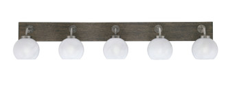 Oxbridge Five Light Bath Bar in Graphite & Painted Distressed Wood-look Metal (200|1775-GPDW-4101)
