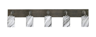 Oxbridge Five Light Bath Bar in Graphite & Painted Distressed Wood-look Metal (200|1775-GPDW-3009)