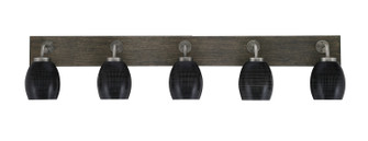 Oxbridge Five Light Bathroom Lighting in Graphite & Painted Distressed Wood-look (200|1775-GPDW-4029)