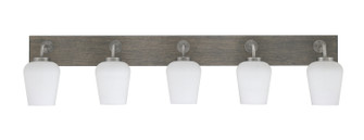 Oxbridge Five Light Bathroom Lighting in Graphite & Painted Distressed Wood-look (200|1775-GPDW-211)