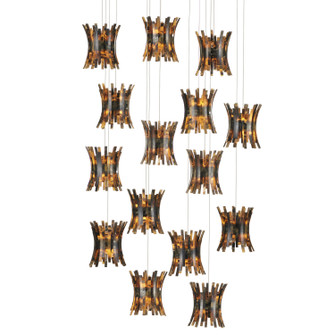 Alsop 15 Light Pendant in Brown/Black/Natural/Silver (142|9000-1043)