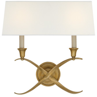 Cross Bouillotte Two Light Wall Sconce in Antique-Burnished Brass (268|CHD 1191AB-L)